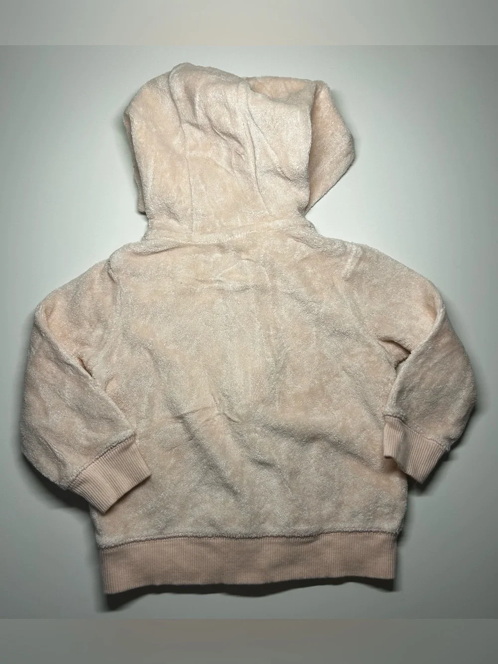 Carter's Plush Hooded Zip Jacket in Pale Pink with Ears
